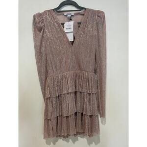 Sabina Musayev Metallic Pink Mini Dress